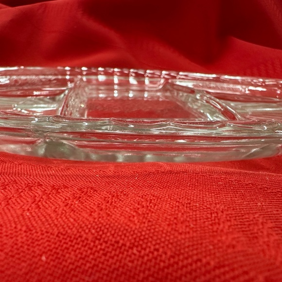 Anchor Hocking Mayfair Open Rose Transparent Glass Sectioned Platter - Picture 3 of 5